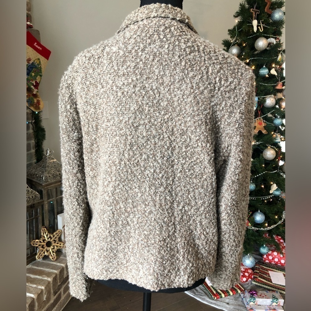Elliott Lauren Wool Blend Tan Blazer Jacket Button Closure M Designer Neutrals - Picture 11 of 12
